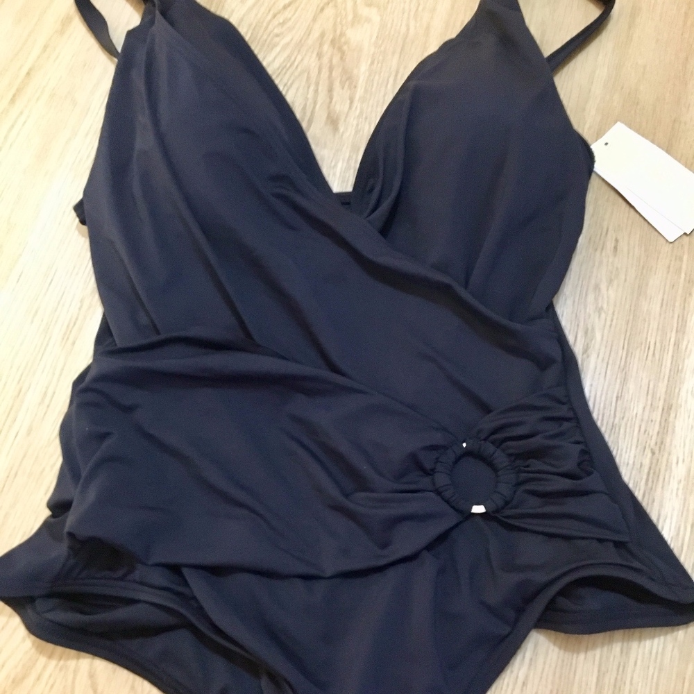 MICHAEL KORS Cruise 2019 Black One Piece Wrap Suit